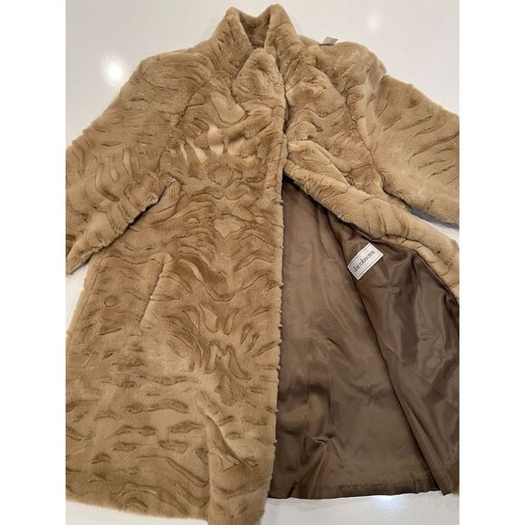 Vintage Faux Fur Coat Jacobsons Beige Made In US Size Large - Picture 6 of 8